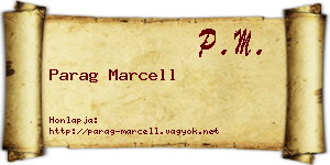 Parag Marcell névjegykártya